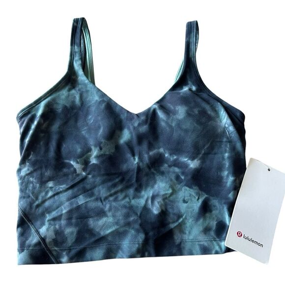 Lululemon 6 Align Tank Top Diamond Dye Tidewater Teal Graphite Grey Padded NWT - Picture 2 of 13